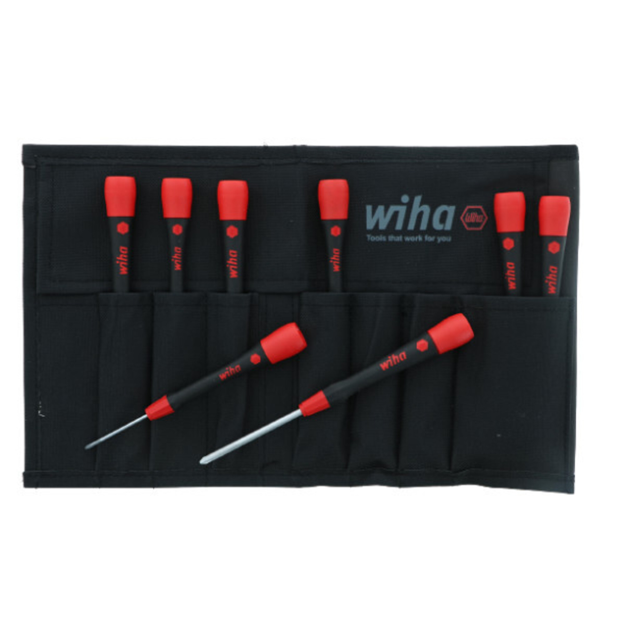 Wiha Tools 8 Piece PicoFinish Precision Slotted and Phillips Screwdriver Set, Model #26193
